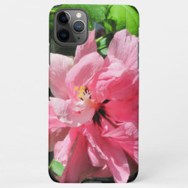 Roze Hibiscus met Raindrops Iphone Case 11Pro Max Hoesje