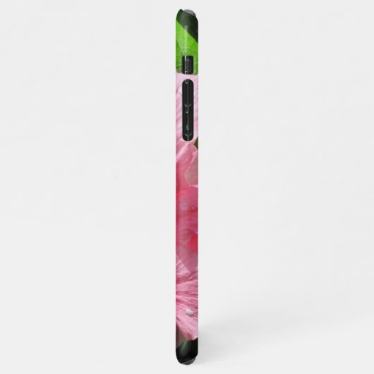 Roze Hibiscus met Raindrops Iphone Case iPhone Hoesje (Linkerkant)