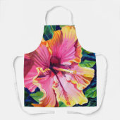 Roze Hibiscus Modern Schort (Voorkant)