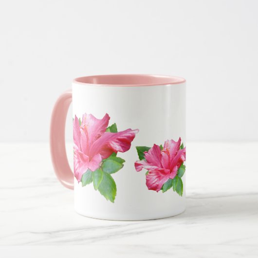 Roze Hibiscus Mok (Voorkant links)