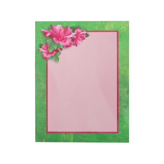 Roze Hibiscus Notitieblok (Linkerzijde)