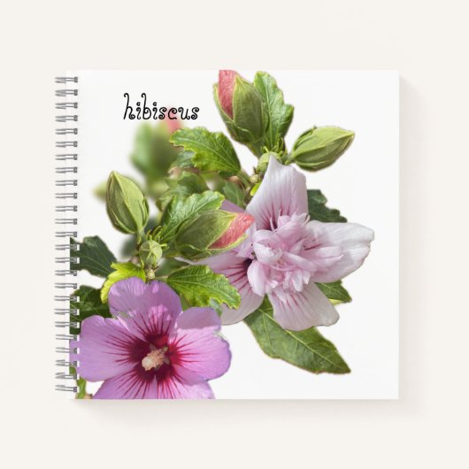Roze hibiscus notitieboek (Voorkant)