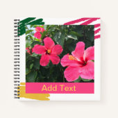 Roze Hibiscus Notitieboek (Voorkant)