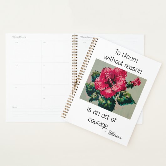 Roze hibiscus ontwerp planner (Display)