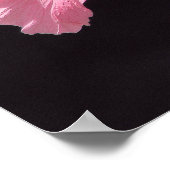 Roze Hibiscus op Black Poster (Hoek)