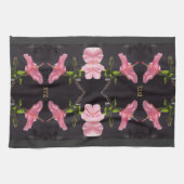 Roze Hibiscus op Black Theedoek (Horizontaal)