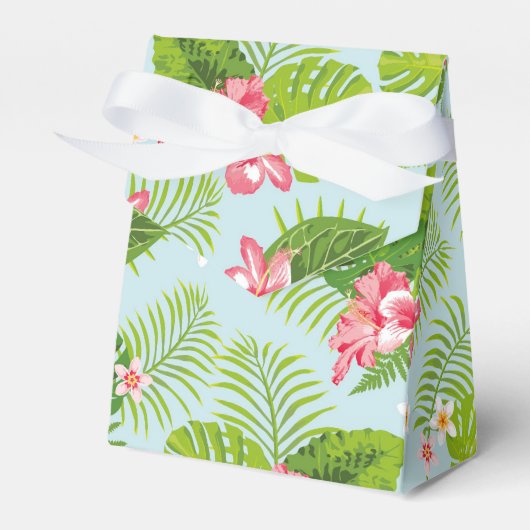 Roze Hibiscus Palm Gift Box Bedankdoosjes (Voorkant Zijde)