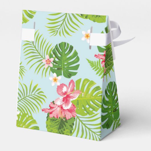 Roze Hibiscus Palm Gift Box Bedankdoosjes (Achterkant)