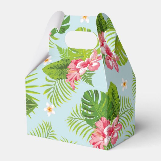 Roze Hibiscus Palm Gift Box Bedankdoosjes (Voorkant Zijde)