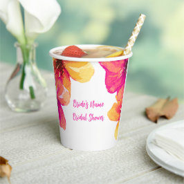 Roze Hibiscus papieren beker