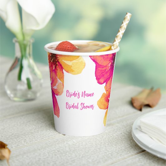 Roze Hibiscus papieren beker (Insitu)