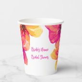 Roze Hibiscus papieren beker (Voorkant)