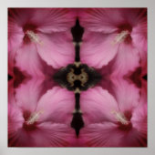 Roze Hibiscus Partiële Kleur Abstract Poster (Voorkant)