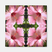 Roze Hibiscus Pattern Magneet (Voorkant)