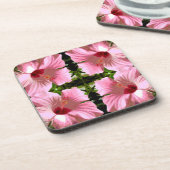 Roze Hibiscus Pattern Onderzetter (Linkerzijde)