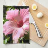 Roze Hibiscus Pattern Theedoek (Quarter Fold)