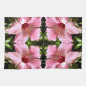 Roze Hibiscus Pattern Theedoek (Horizontaal)