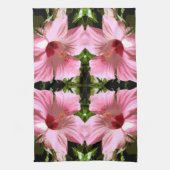 Roze Hibiscus Pattern Theedoek (Verticaal)
