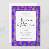 Roze hibiscus Pattern Weddenschap Kaart (Voorkant / Achterkant)