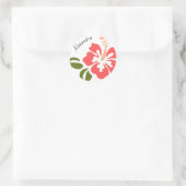 Roze Hibiscus Persoonlijk Ronde Sticker (Tas)