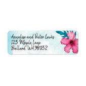 Roze Hibiscus Return Label (Voorkant)