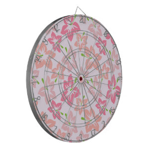 Roze Hibiscus, Roze Bloemen, Bloemenpatroon Dartbord