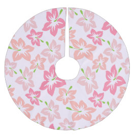 Roze Hibiscus, Roze Bloemen, Bloempatroon Kerstboom Rok