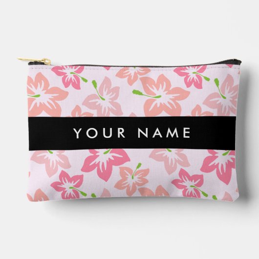 Roze Hibiscus, Roze Bloemen, Je Naam Etui (Voorkant)