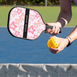 Roze Hibiscus, Roze Bloemen, Je Naam Pickleball Paddle