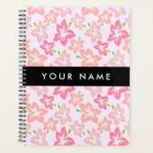 Roze Hibiscus, Roze Bloemen, Je Naam Planner (Voorkant)