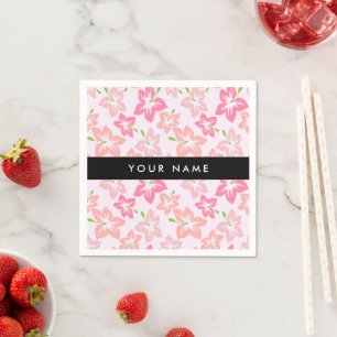 Roze Hibiscus, Roze Bloemen, Je Naam Servet