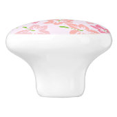 Roze Hibiscus, Roze Bloemen, Jouw naam Keramische Knop (Zijkant)