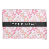 Roze Hibiscus, Roze Bloemen, Jouw naam Kussensloop (Voorkant)