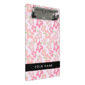Roze Hibiscus, Roze Bloemen, Jouw naam Mini Klembord (Schuin)