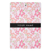 Roze Hibiscus, Roze Bloemen, Jouw naam Mini Klembord (Achterkant)