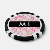 Roze Hibiscus, Roze Bloemen, Jouw naam Poker Chips (Enkel)