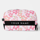 Roze Hibiscus, Roze Bloemen, Jouw naam Toilettasje (Voorkant)