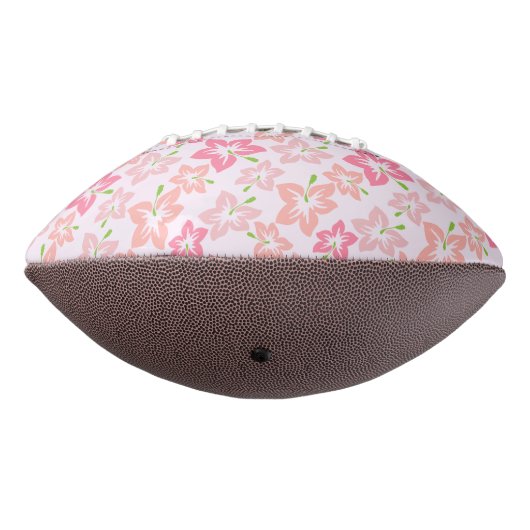 Roze hibiscus, roze bloemen, patroon van bloemen american football (Gedraaid 270)