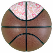 Roze hibiscus, roze bloemen, patroon van bloemen basketbal (Rechts)