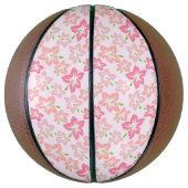 Roze hibiscus, roze bloemen, patroon van bloemen basketbal (Verticaal)
