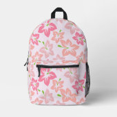 Roze hibiscus, roze bloemen, patroon van bloemen bedrukte rugzak (Voorkant)