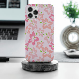 Roze hibiscus, roze bloemen, patroon van bloemen iPhone 15 pro max hoesje