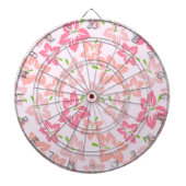 Roze hibiscus, roze bloemen, patroon van bloemen dartbord (Voorkant)