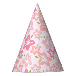 Roze hibiscus, roze bloemen, patroon van bloemen feesthoedjes