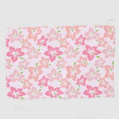 Roze hibiscus, roze bloemen, patroon van bloemen golfhanddoek (Horizontaal)