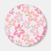 Roze hibiscus, roze bloemen, patroon van bloemen magneet (Voorkant)