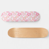 Roze hibiscus, roze bloemen, patroon van bloemen persoonlijk skateboard (Horizontaal)