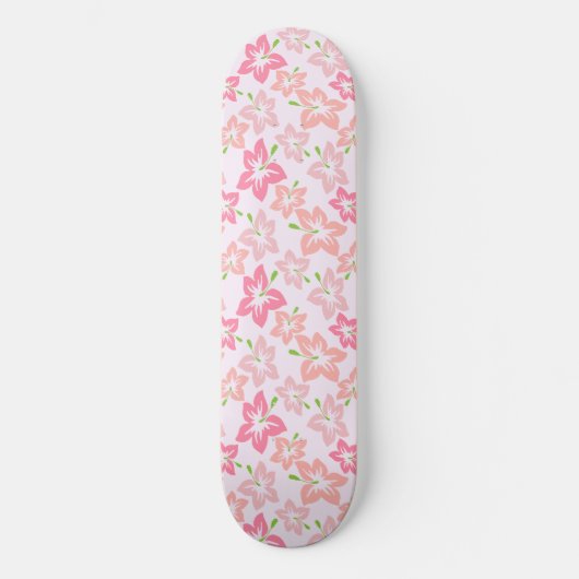 Roze hibiscus, roze bloemen, patroon van bloemen persoonlijk skateboard (Voorkant)