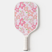 Roze hibiscus, roze bloemen, patroon van bloemen pickleball paddle (Achterkant)
