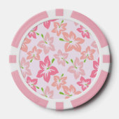 Roze hibiscus, roze bloemen, patroon van bloemen poker chips (Voorkant)